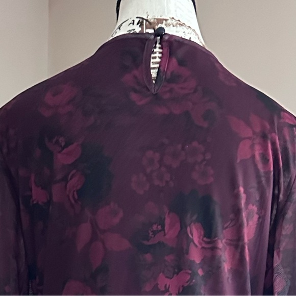 Cupshe Jo Jo Red Rose Mesh Maxi Dress Long Sleeve Bodycon L NWT Semi Sheer Sexy - Picture 16 of 16